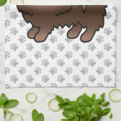 Brown Spitz Niedlich Cartoon Dog & Paws Geschirrtuch (Gefaltet)