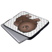 Brown Spitz Niedlich Cartoon Dog & Paws Laptopschutzhülle (Vorne Knopf)