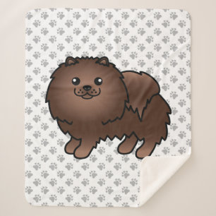 Brown Spitz Niedlich Cartoon Dog & Paws Sherpadecke