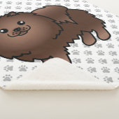 Brown Spitz Niedlich Cartoon Dog & Paws Sherpadecke (3/4)