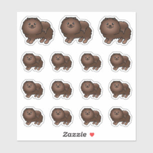 Brown Spitz Niedlich Cartoon Hunde Aufkleber