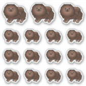 Brown Spitz Niedlich Cartoon Hunde Aufkleber (Vorderseite)