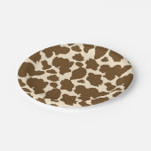 Brown Spots Cow Print Farmer Farm Animals Classy Pappteller (Schrägansicht)