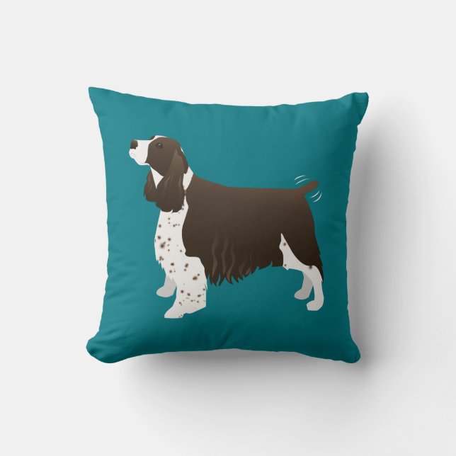 Brown Springer Spanel Basic Breed Customizable Kissen (Vorderseite)