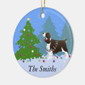 Brown Springer Spaniel Dekorieren Weihnachtsbaum Keramikornament (Links)