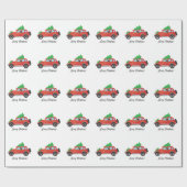 Brown Springer Spaniel Dog - Auto mit Baum oben Geschenkpapier (Flach)