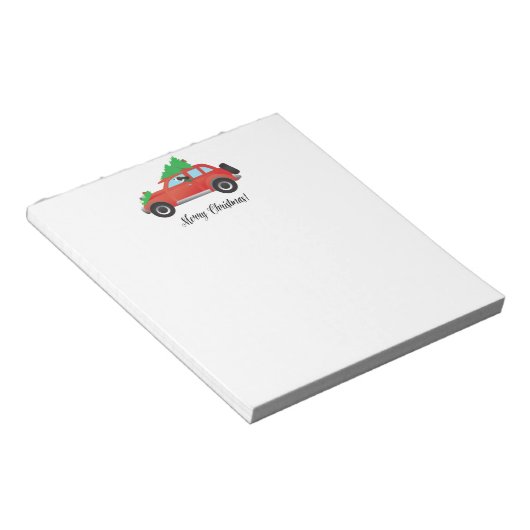 Brown Springer Spaniel Dog - Auto mit Baum oben Notizblock (angewinkelt)