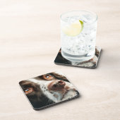 Brown springer spaniel portrait getränkeuntersetzer (Rechte Seite)
