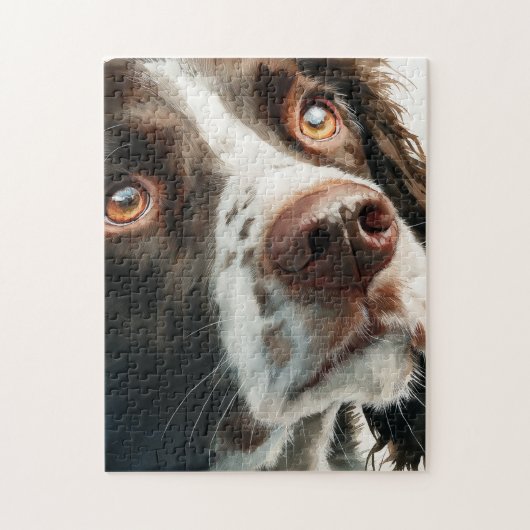 Brown springer spaniel portrait puzzle (Vertikal)