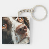 Brown springer spaniel portrait schlüsselanhänger (Rückseite)