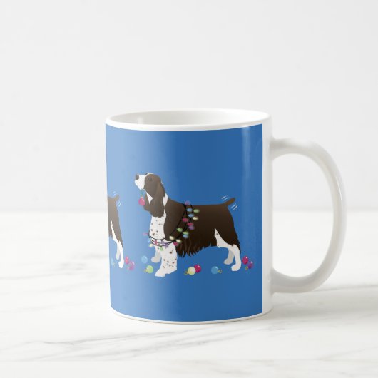 Brown Springer Spaniel WeihnachtsIllustration Kaffeetasse (Rechts)