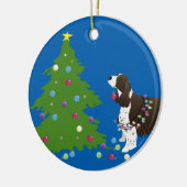 Brown Springer Spaniel WeihnachtsIllustration Keramikornament (Links)