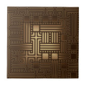 Brown Square Bronze Tone Maze Keramik Tile Fliese (Vorderseite)