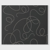 Brown Squiggg Lines Pattern Schwarzes Design Geschenkpapier (Flach)