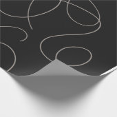 Brown Squiggg Lines Pattern Schwarzes Design Geschenkpapier (Ecke)