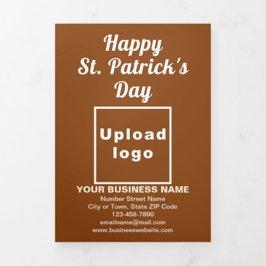 Brown St. Patrick's Day Business Trifold Card Dreifach Gefaltete Karte (Cover)