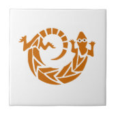 Brown Stencil Gecko Tile Fliese (Vorderseite)