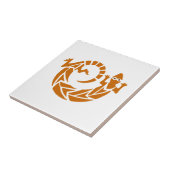 Brown Stencil Gecko Tile Fliese (Seite)