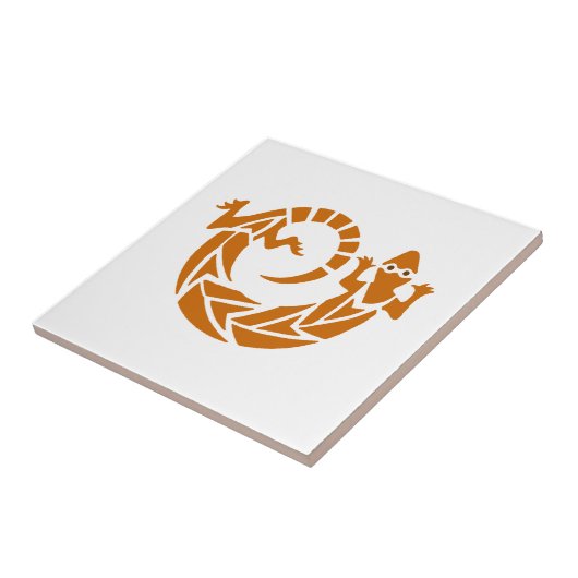 Brown Stencil Gecko Tile Fliese (Seite)