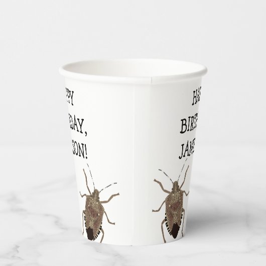 Brown Stink Bug Illustration Personalisiertes Part Pappbecher (Rechts)