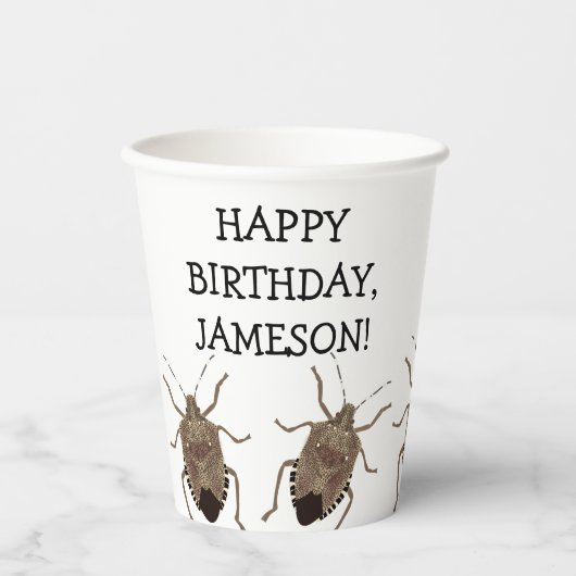 Brown Stink Bug Illustration Personalisiertes Part Pappbecher (Vorderseite)