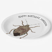 Brown Stink Bug Illustration Personalisiertes Part Pappteller (Schrägansicht)
