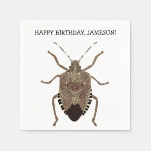 Brown Stink Bug Illustration Personalisiertes Part Serviette