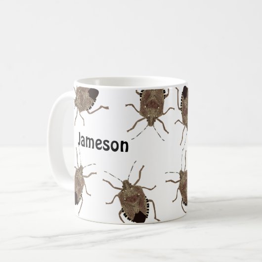 Brown Stink Bugs Funny Creepy Personalisiert Kaffeetasse (Vorderseite Links)