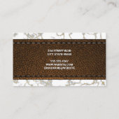 Brown Stitched Leather | Goldmarmor Visitenkarte (Rückseite)