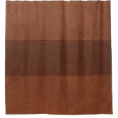 Brown Stitched Vintag Lederdusche Curtai Duschvorhang (Vorderseite)