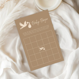 Brown Stork Baby Delivery Bingo Game Card