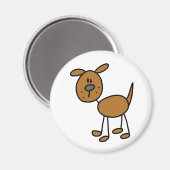 Brown Strichmännchen Dog Magnet (Vorderseite/Rückseite)