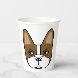 Brown Strip French Bulldog Face Pappbecher