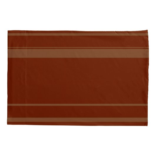 Brown Stripe Pattern Pillowcase Kissenbezug (Rückseite-Links)