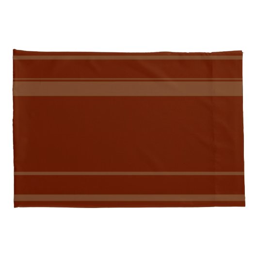 Brown Stripe Pattern Pillowcase Kissenbezug (Rückseite-Rechts)