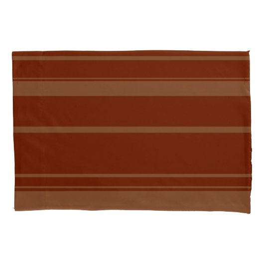 Brown Stripe Pattern Pillowcase Kissenbezug (Vorderseite-Links)
