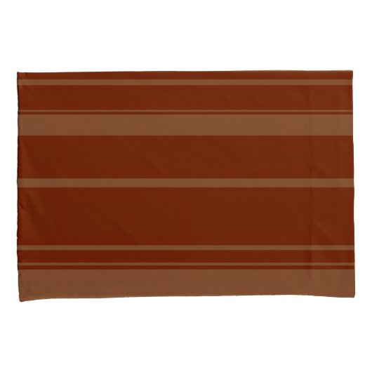 Brown Stripe Pattern Pillowcase Kissenbezug (Vorderseite-Rechts)
