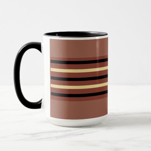 Brown Striped Coffee Tasse Cup - Rich Kakao (Links)