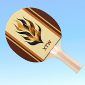 Brown Stripes and Orange Dragon Flames Monogram Tischtennis Schläger