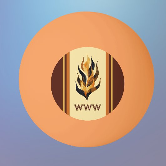 Brown Stripes and Orange Dragon Flames Monogram Tischtennisball