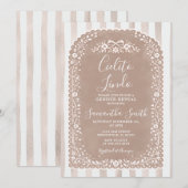 Brown Stripes GENDER REVEAL Cielito Lindo Talavera Einladung (Vorne/Hinten)
