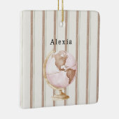 Brown Stripes Globe World Keramikornament (Rechts)