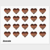 Brown Stripes Heart Stickers (Blatt)