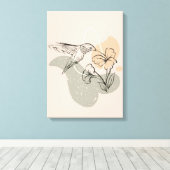 Brown Stylist Colibri Illustration Leinwand (Insitu (Holzboden))