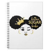Brown Sugar Babe in Schwarz und Gold Notizblock (Vorderseite)