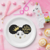 Brown Sugar Babe in Schwarz und Gold Pappteller (Party)
