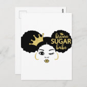 Brown Sugar Babe in Schwarz und Gold Postkarte (Vorne/Hinten)