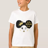 Brown Sugar Babe in Schwarz und Gold T-Shirt (Vorderseite)