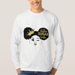 Brown Sugar Babe in Schwarz und Gold T-Shirt