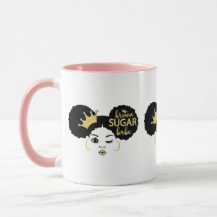 Brown Sugar Babe in Schwarz und Gold Tasse